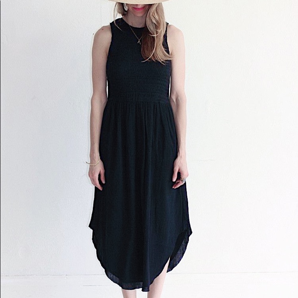 Ulla Johnson Cowrie Quilted Bodice Navy Blue Dress